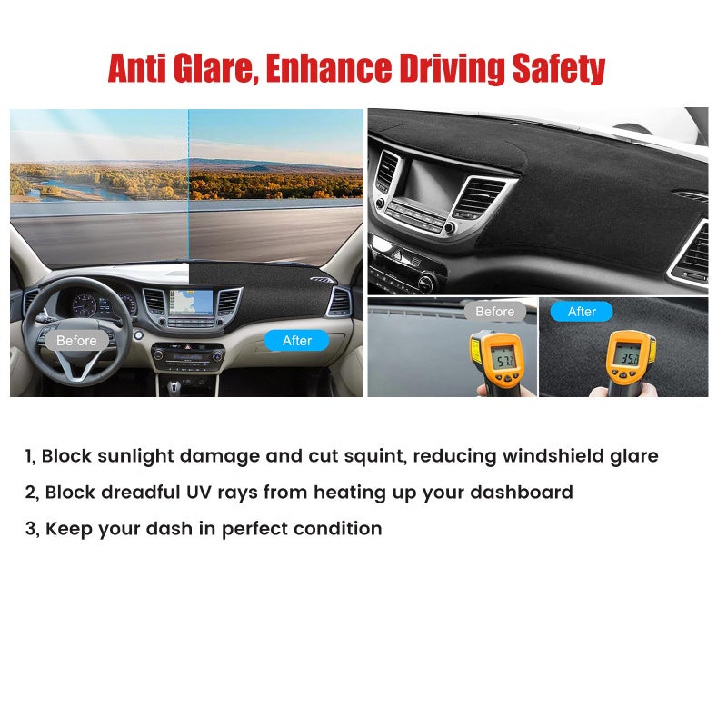 Hex Autoparts غطاء لوحة القيادة من هيكس أوتوبارتس بديل أسود لشاحنة شيفروليه C10 C20 C30 K10 K20 K30 1981-1986 - Image 3